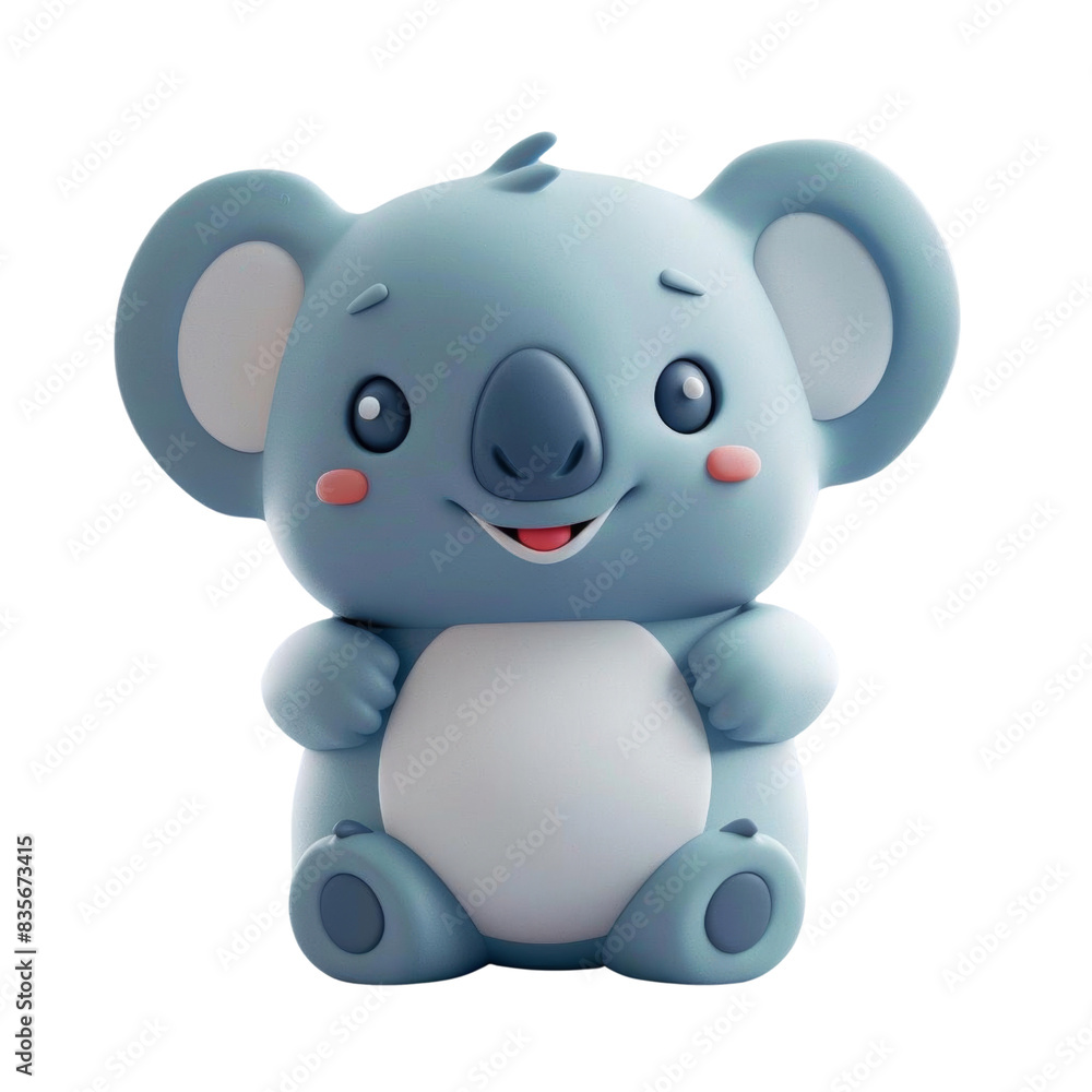 Cute 3D rendered illustration of a happy cartoon koala Cute 3D rendered illustration of a happy cartoon koala