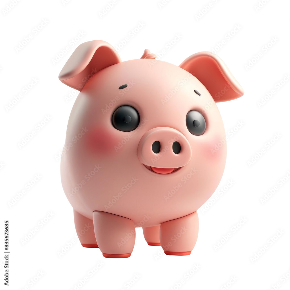 Cute 3D rendered cartoon pig. Isolated on transparent background. Cute 3D rendered cartoon pig. Isolated on transparent background.