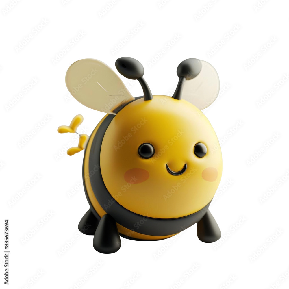 Cute 3D bee with a friendly face. Cute 3D bee with a friendly face.