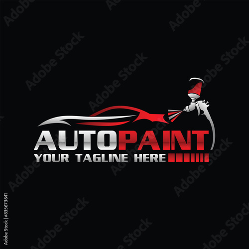 Auto body color Painting logo vector template