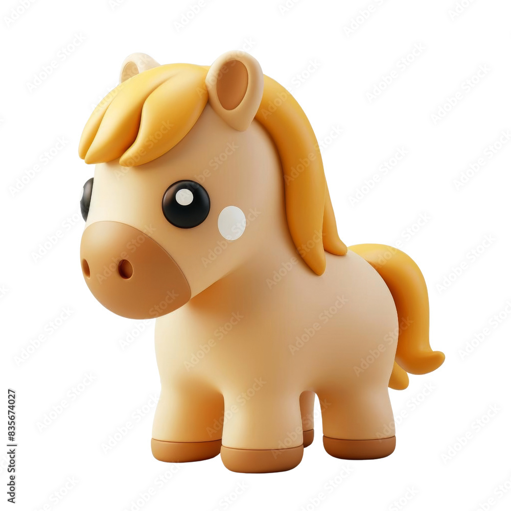 3D rendering of a cute cartoon pony, isolated on transparent background. 3D rendering of a cute cartoon pony, isolated on transparent background.