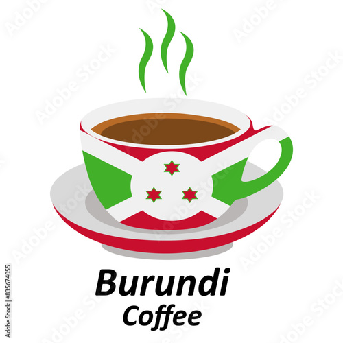 burundi coffee cup logo design vector illustration