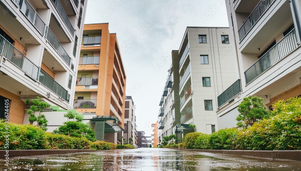 Fototapeta premium 降雨後の都市