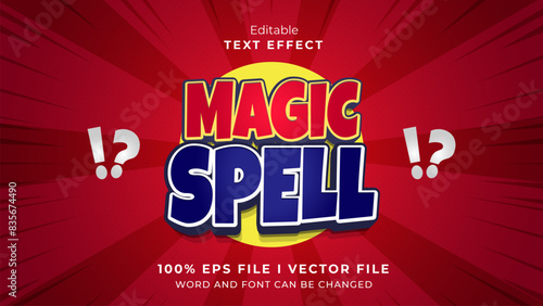 editable magic spell text effect.typhography logo