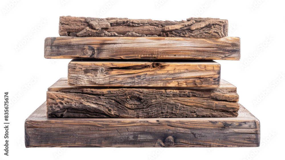 Wooden stacks isolated on a transparent background Wooden stacks isolated on a transparent background