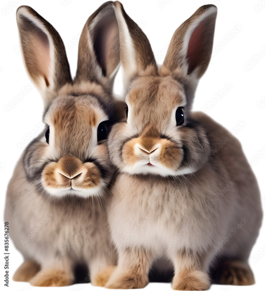 Adorable rabbit family poses for a portrait. Adorable rabbit family poses for a portrait.