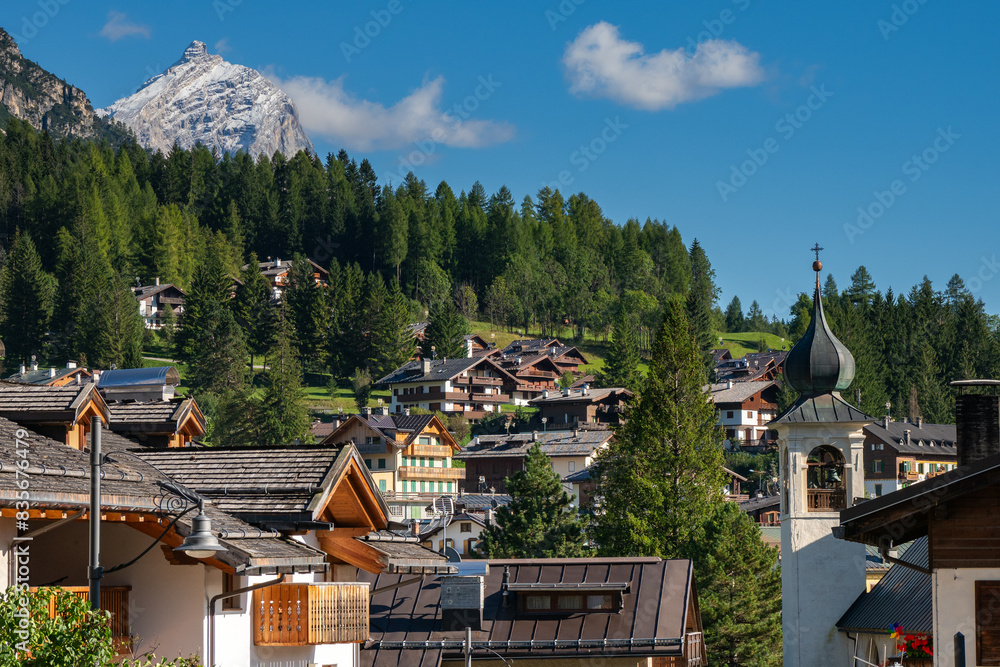 Cortina D'Ampezzo, Italy, Construction of ski chalets for the winter Olympics in the Dolomites - Milan 2026	