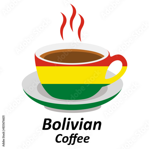 bolivian coffee cup logo design vector illustration