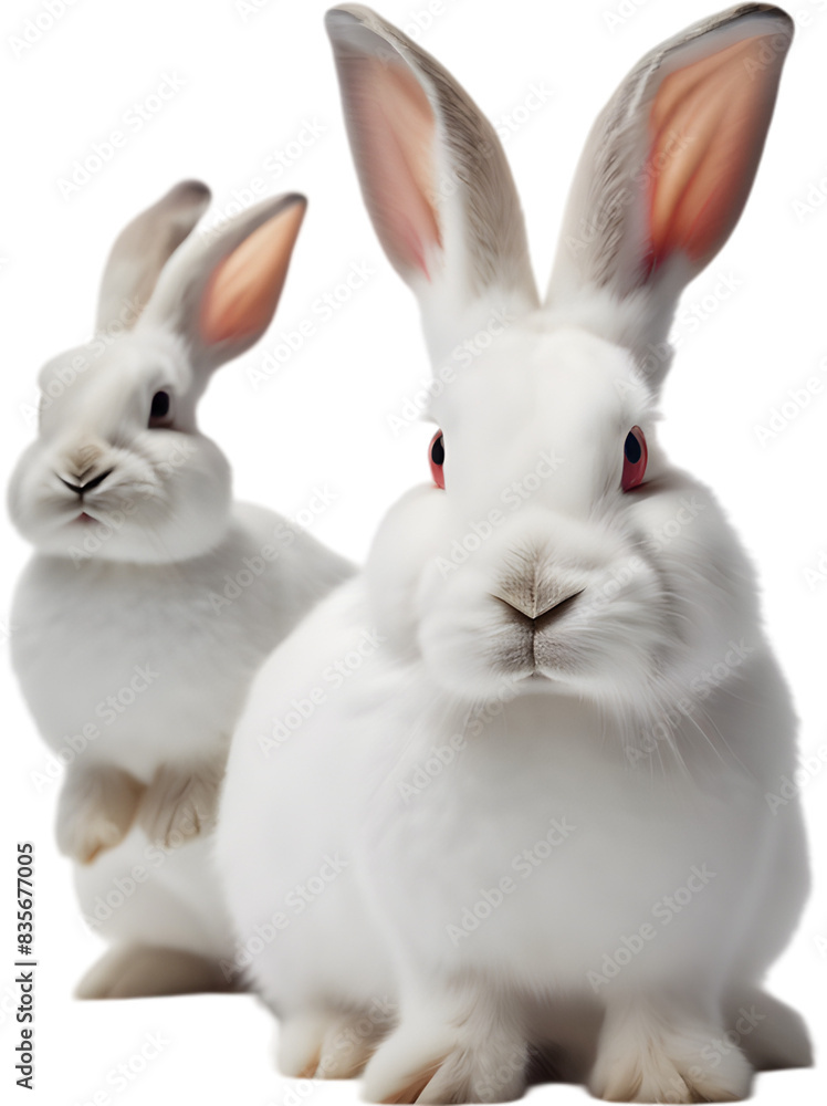 Adorable rabbit family poses for a portrait. Adorable rabbit family poses for a portrait.