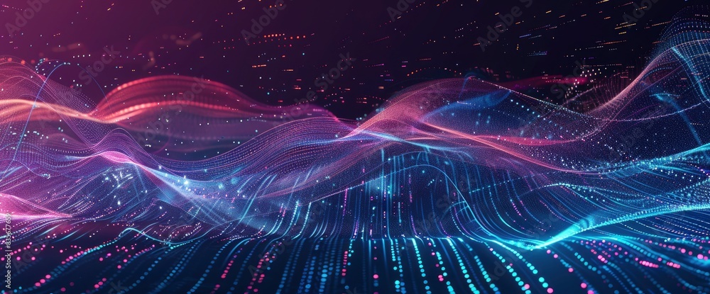 Swirling Data Streams With Glitch Effects, Cartoon Style, Background Swirling Data Streams With Glitch Effects, Cartoon Style, Background