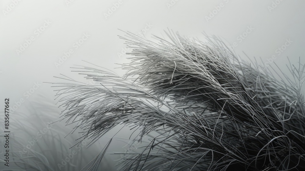 Fototapeta premium White and black withered grass that has been flattened into a shape