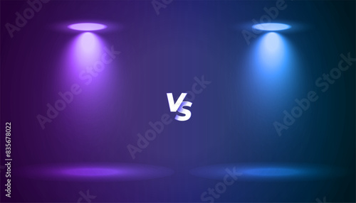 modern versus vs comparison banner with spot light effect