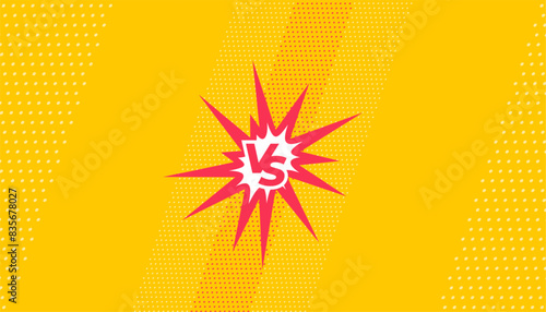 comic style versus vs yellow banner for esport tournament contest