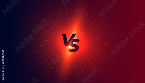 trendy versus vs comparison banner with glowing light effect