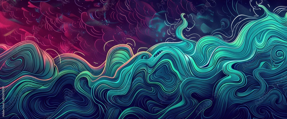 Intricate Energy Line Work, Cartoon Style, Background Intricate Energy Line Work, Cartoon Style, Background