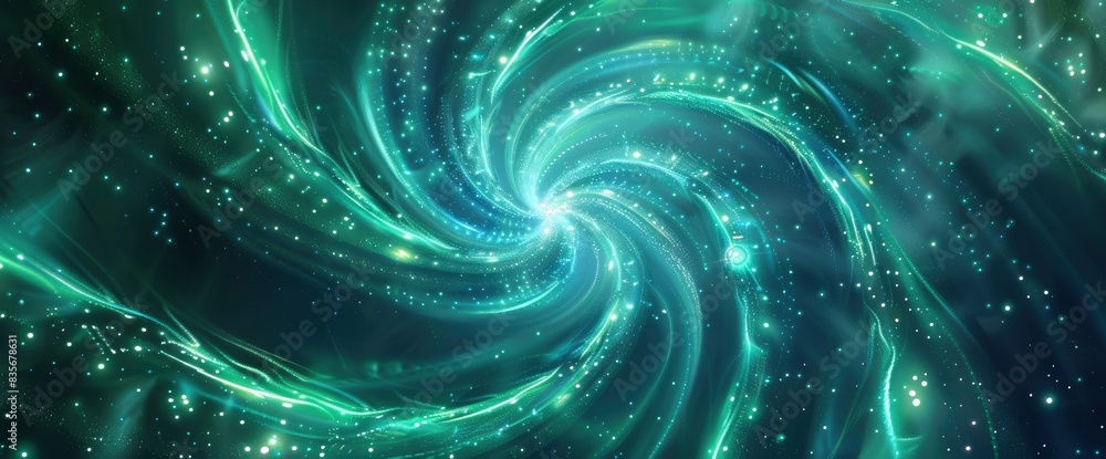 Luminous Energy Spirals, Cartoon Style, Background Luminous Energy Spirals, Cartoon Style, Background