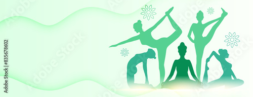 international yoga day 21st june banner with text space