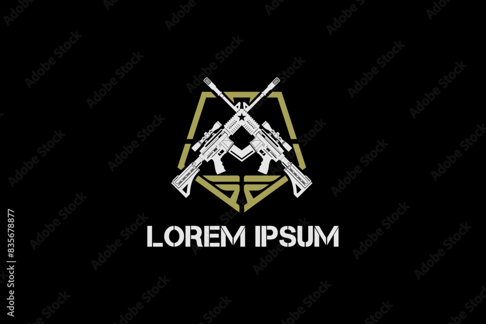 patriots club logo with assault rifles patriots club logo with assault rifles