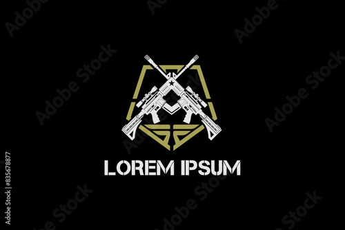 patriots club logo with assault rifles