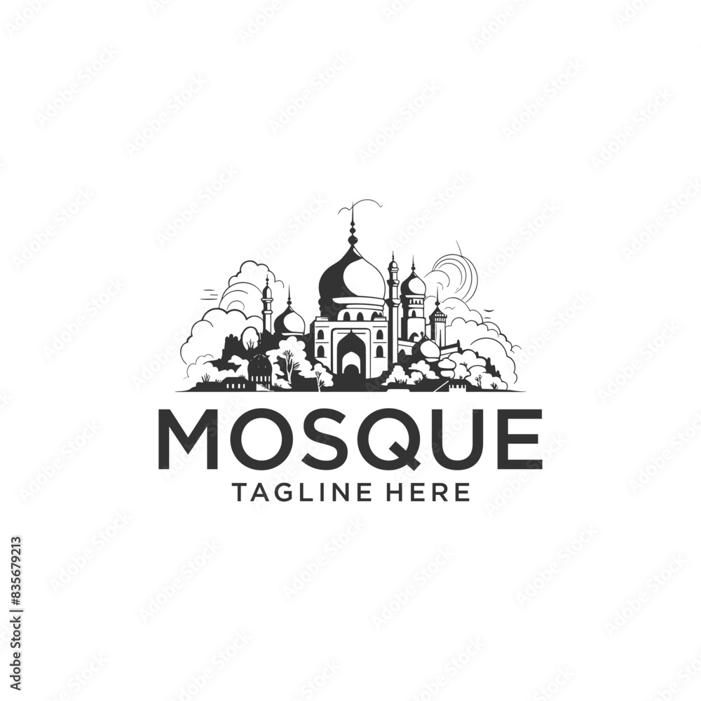mosque logo vector illustration design mosque logo vector illustration design
