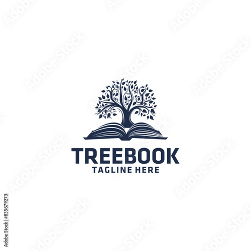 Tree book logo vector illustration