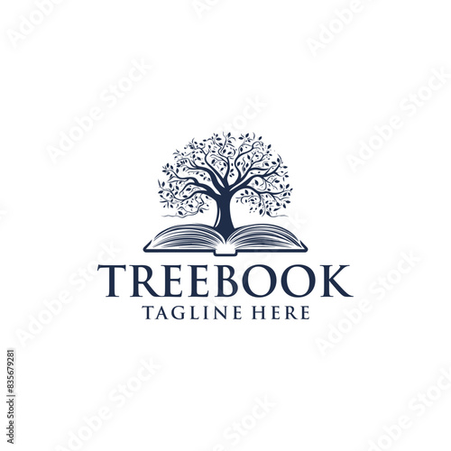 Tree book logo vector illustration
