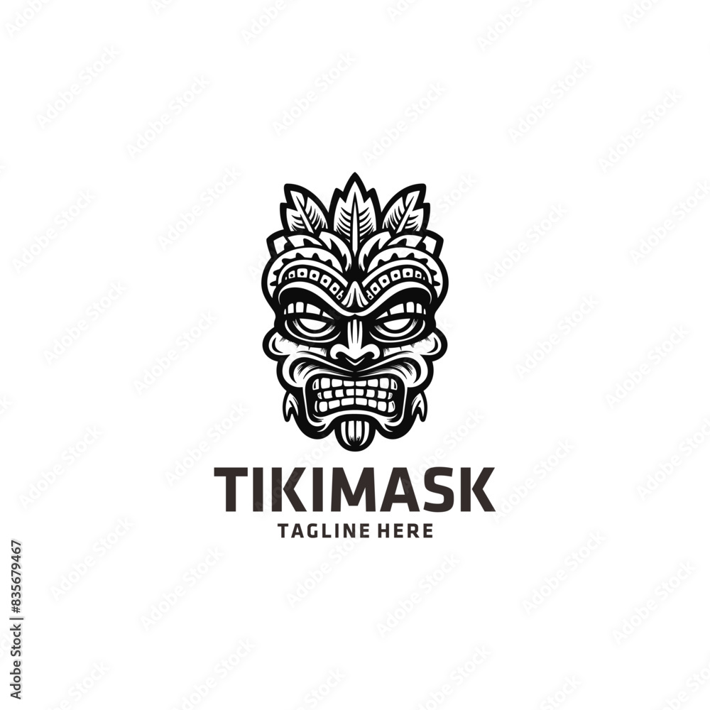 Tiki mask logo vector illustration Tiki mask logo vector illustration