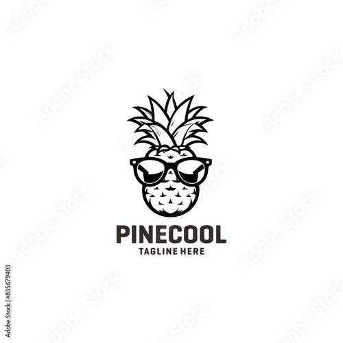 Pineapple cool logo vector illustration