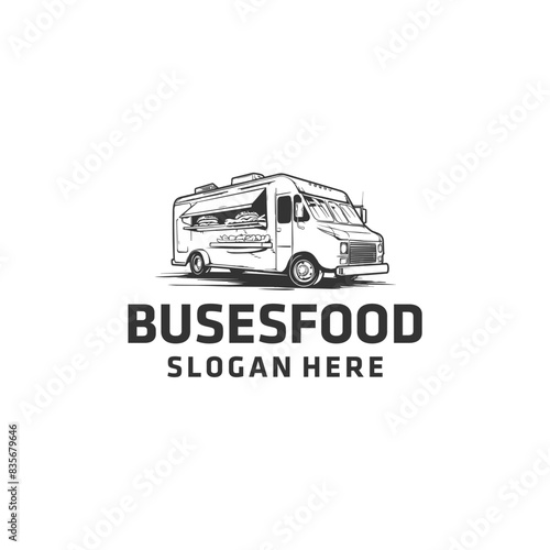 Food truck logo vector illustration