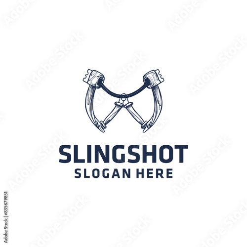 Slingshot vintage logo vector illustration