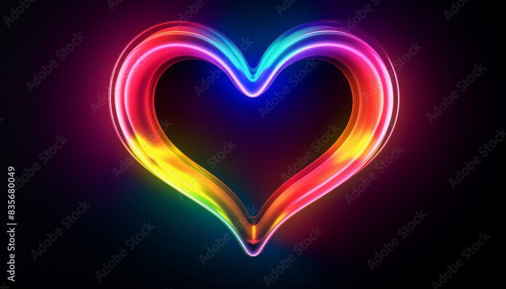 A heart made of neon lights A heart made of neon lights