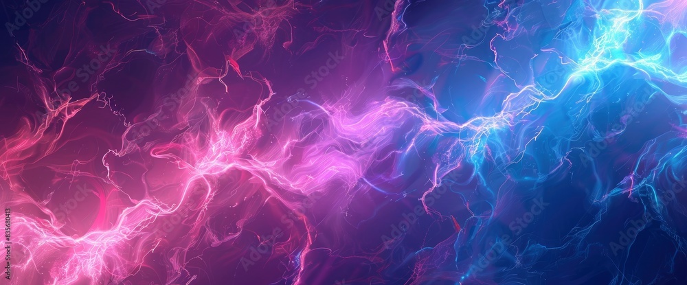 Fototapeta premium Pulsating Energy Fields In Abstract, Cartoon Style, Background