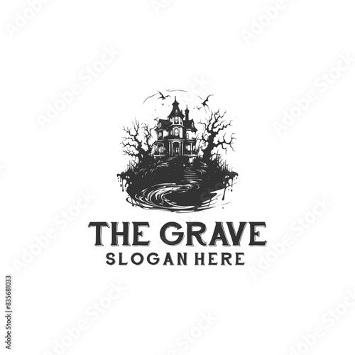 Vintage grave logo vector illustration