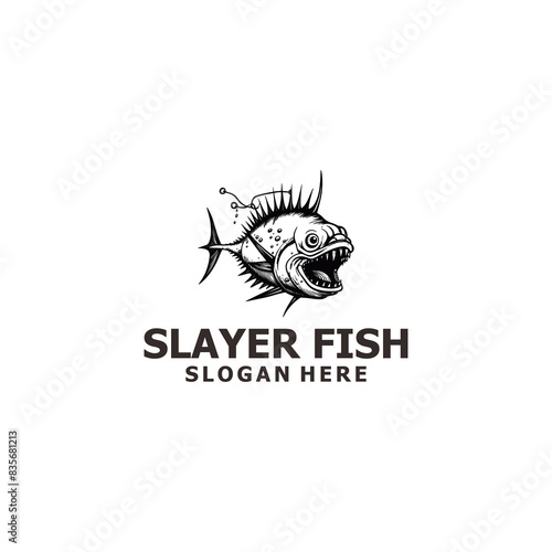 Slayer fish logo vector illustration