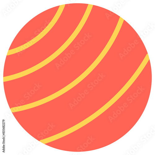 exercise ball flat icon