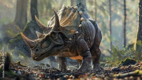 Triceratops dinosaur in wild © JN