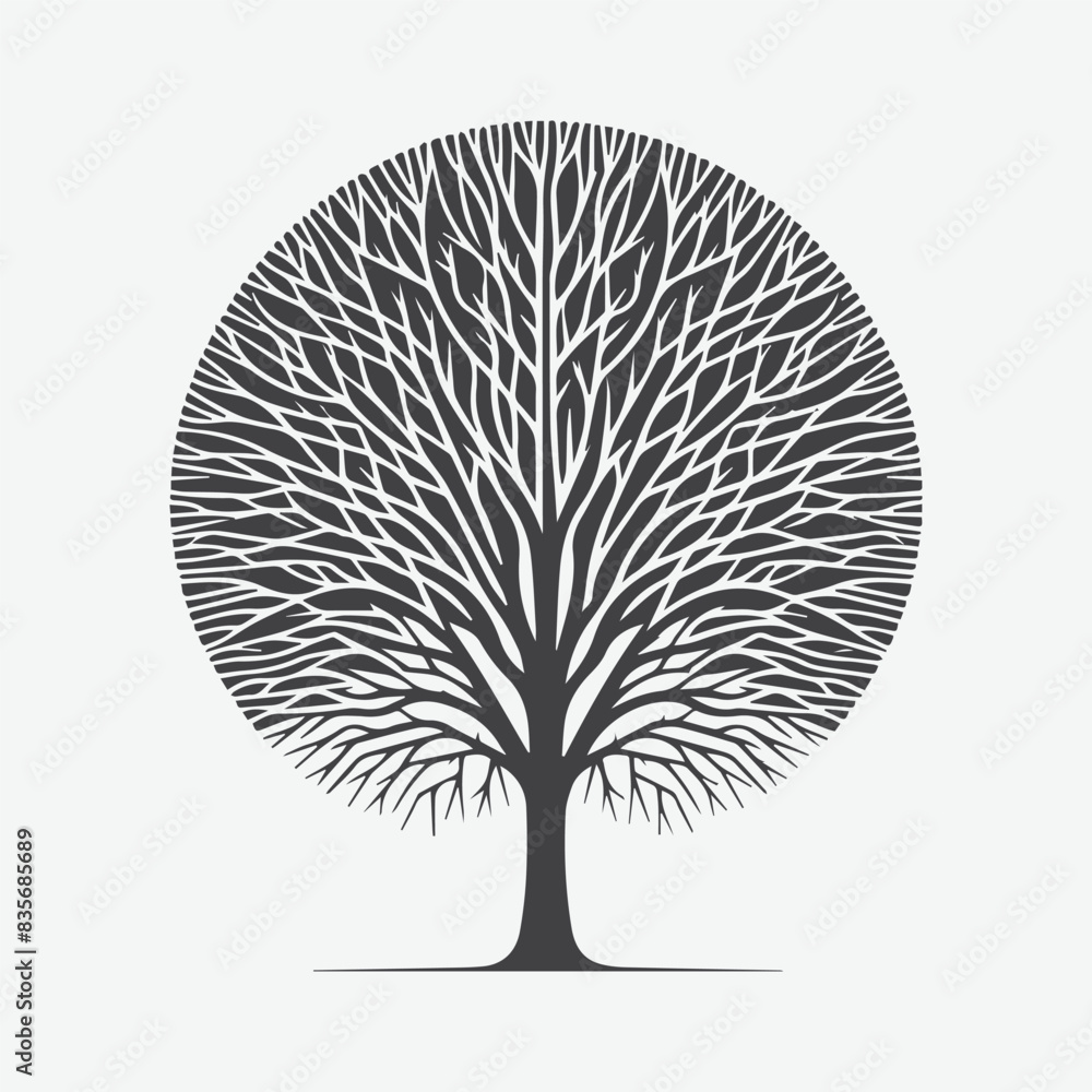 Naklejka premium Print Majestic Silhouettes, Capturing the Enchanting Beauty of Sweetgum Trees