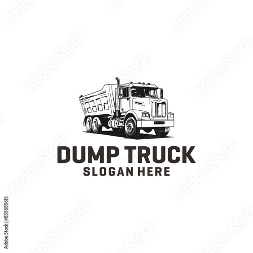 Dump truck logo vector illustration