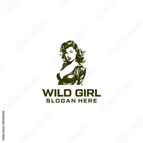 Wild girl logo vector illustration