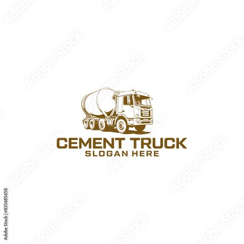 Cement truck logo vector illustration