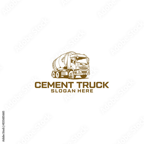 Cement truck logo vector illustration