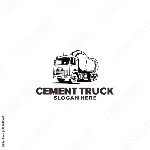 Cement truck logo vector illustration