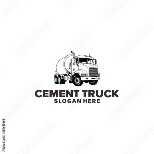 Cement truck logo vector illustration
