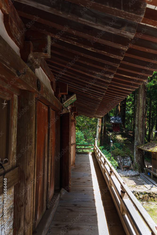 奈良 室生寺 金堂から天神社を望む 奈良 室生寺 金堂から天神社を望む