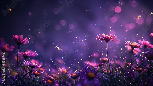 whimsical meadow in the night