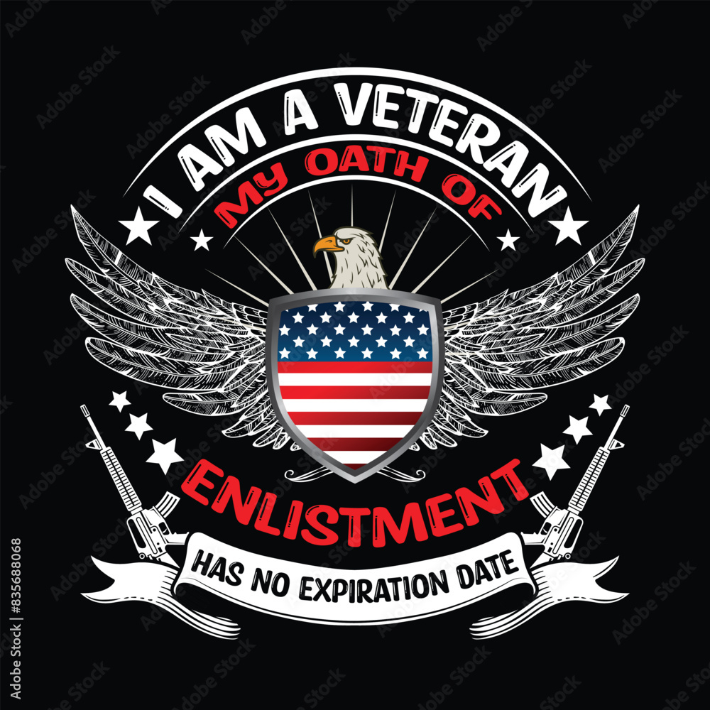 Fototapeta premium Veteran Day Quotes Tshirt Design Vector Illustration Clipart Eps