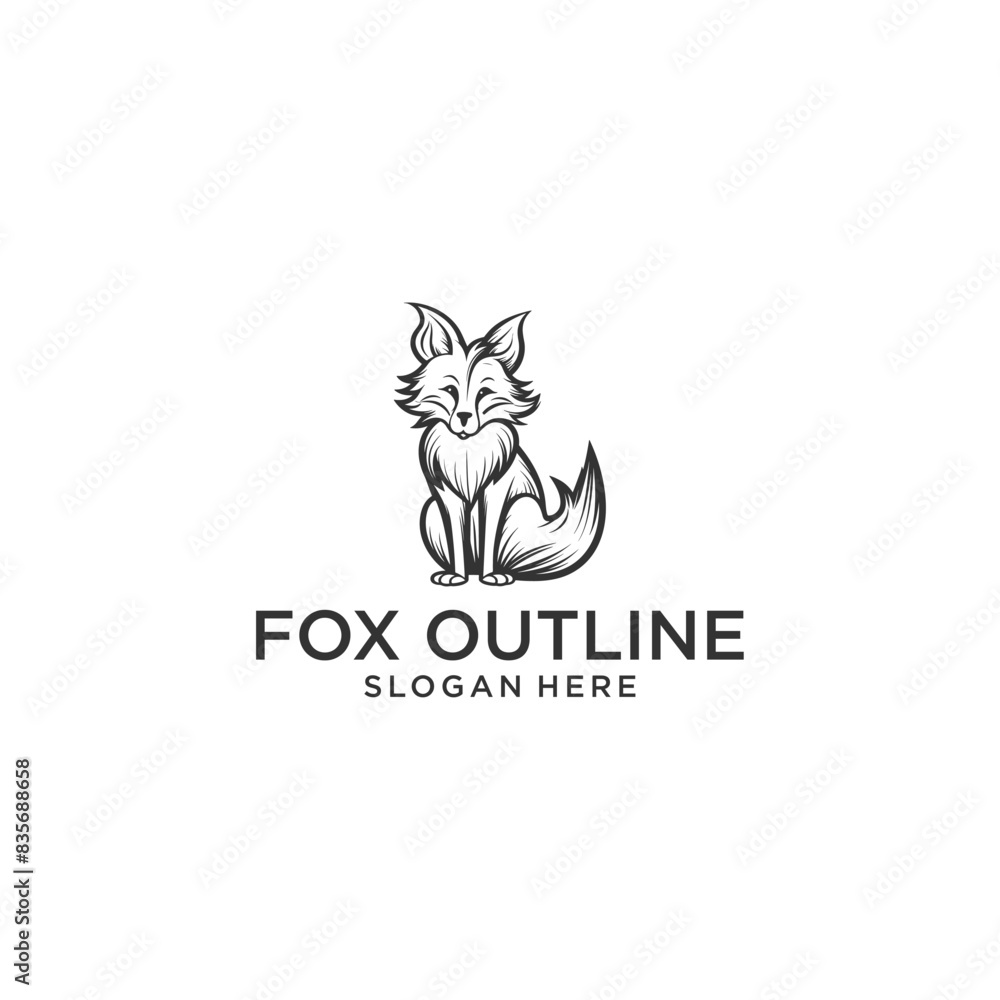 Fox outline logo vector illustration Fox outline logo vector illustration