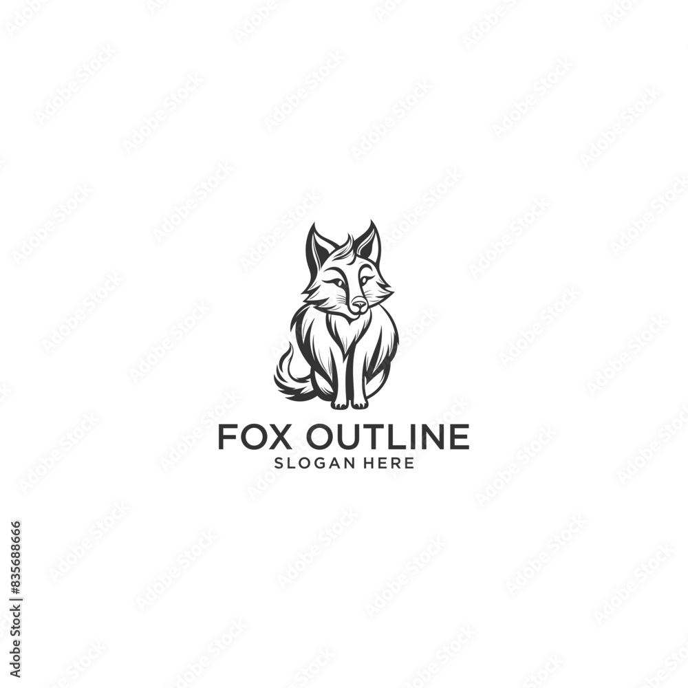 Fox outline logo vector illustration Fox outline logo vector illustration