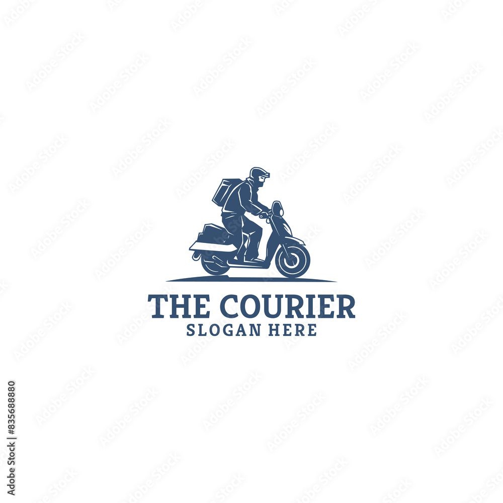 Obraz premium The courier logo vector illustration
