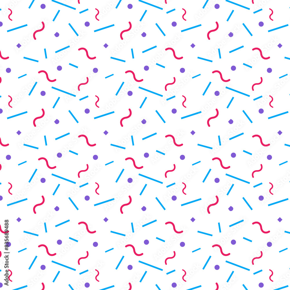 A fun Memphis pattern with contemporary and visually appealing pattern featuring geometric shapes and patterns. Perfect for holiday-themed designs, packaging, and textiles. A fun Memphis pattern with contemporary and visually appealing pattern featuring geometric shapes and patterns. Perfect for holiday-themed designs, packaging, and textiles.